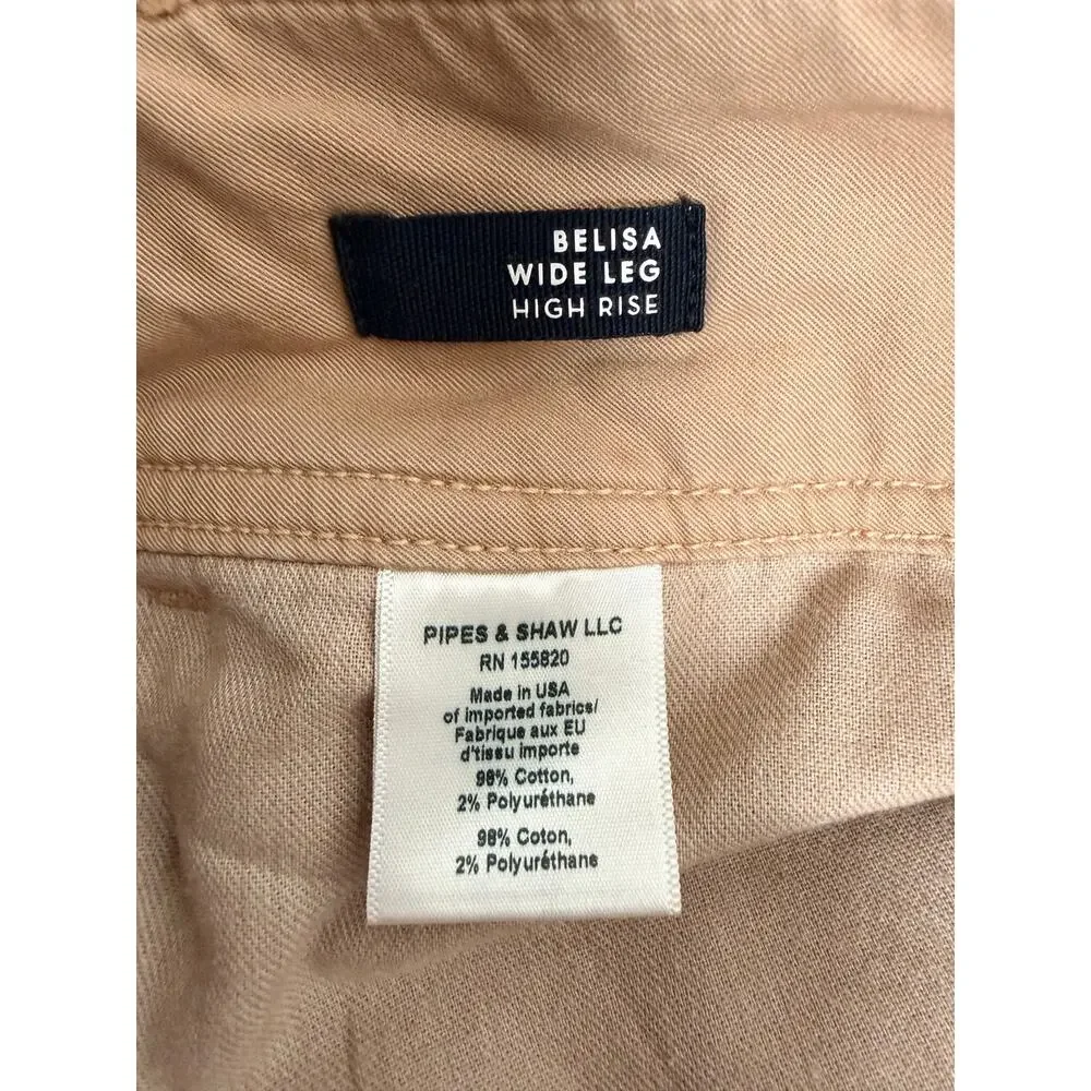 Veronica Beard Women’s Belisa Wide Leg High Rise Jeans Pants Wash Mushroom Sz 26